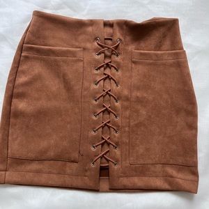 Suede skirt